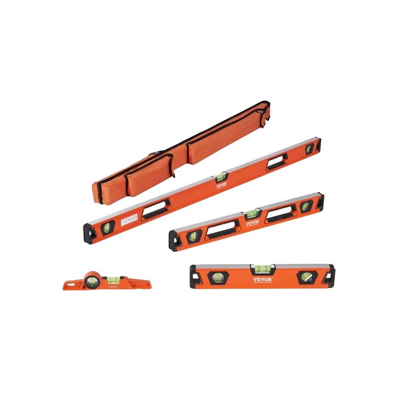 Niveau torpille magnétique, flacons à bulles, niveleur en alliage d'aluminium, 4 pièces