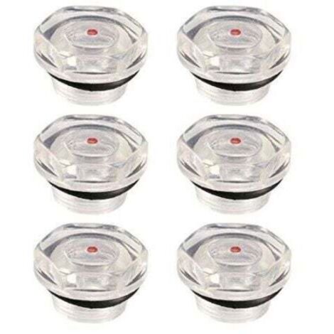 Niveau d'huile Compresseur d'air Jauge Bouchon Voyant d'Huile Indicateur Viseur Niveau de Liquide en Plastique Filetage 20mm 6Pcs
