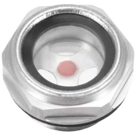 Niveau d'huile liquide jauge voyant d'huile en verre pour compresseur d'air – Raccord fileté mâle 1/2 PT – Alliage aluminium avec joint torique