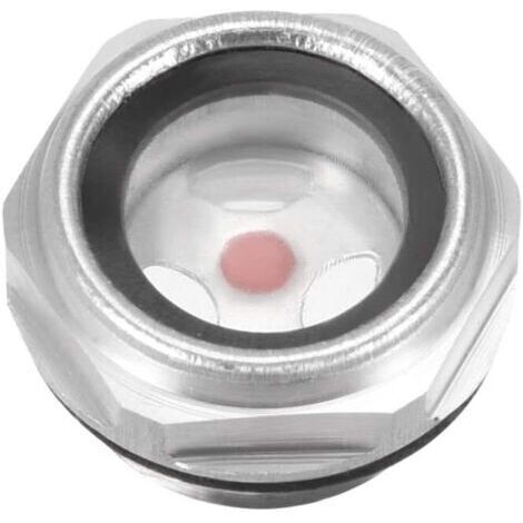 Niveau d᾿Huile Liquide Jauge Voyant d'huile Verre Vue Raccord de Compresseur d᾿Air Bouchon en Alliage d᾿Aluminium à Filetage Mâle 1/2 PT avec Joint Torique