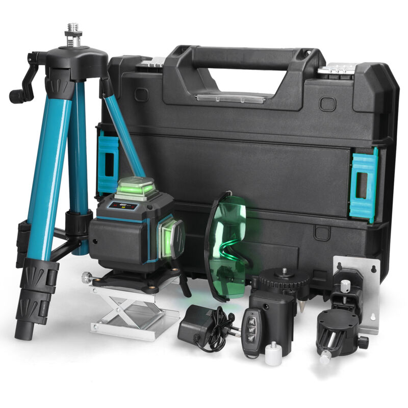 Niveau laser 16 lignes 3° Machine auto-nivelante Outil de nivellement de batterie au lithium rechargeable Autocollant mural omnidirectionnel étanche,