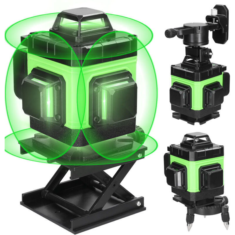 Niveau laser 16 lignes affichage LED 220V 2 batteries