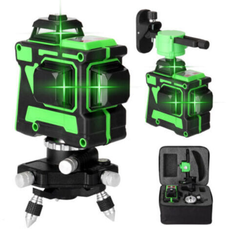 Niveau Laser 3D Professionnel avec Auto-Nivellement – 12 Lignes (6 Horizontales + 6 Verticales), Précision ±0,3 mm/m