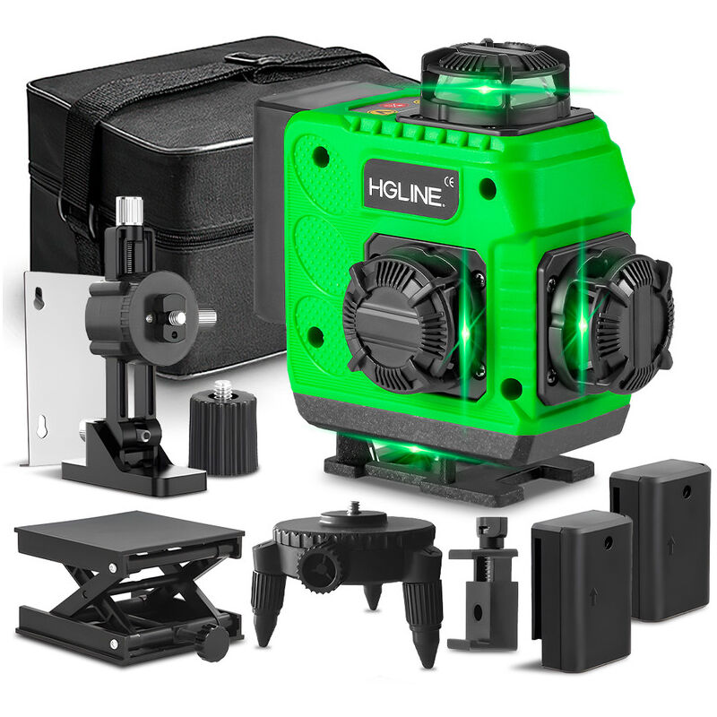 Niveau Laser 4 x 360°,4D Vert 16 Lignes Laser Autonivelant Nivelant Croisée Outil - 25m - LK-802