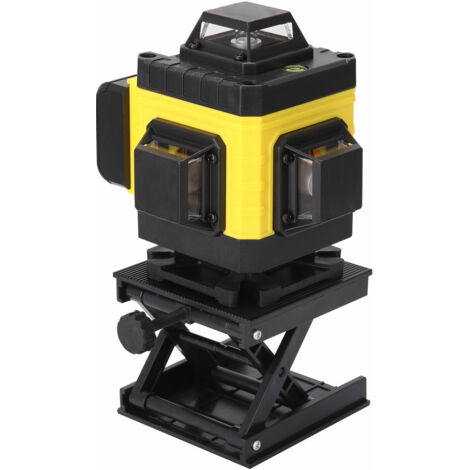 Niveau Laser 4D 16 Lignes Vert - Fonction 4D & Autonivelant ±3° - 2 Batteries & Télécommande (Aléatoire) - Kit Complet avec Support Murale, Pivot 360° - Usage Intensif BTP, Rénovation
