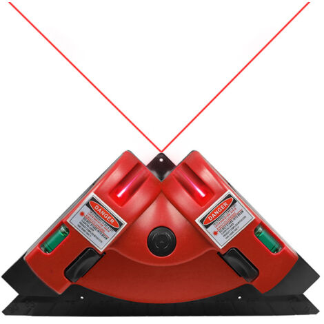 Niveau Laser à Angle Droit avec Projection Lignes Horizontales et Verticales, Boîtier Plastique Intégré pour Carrelage, Laser Rouge Infrarouge.