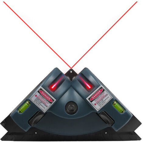 Niveau laser à projection à angle droit, boîtier plastique intégré, niveau laser infrarouge à ligne horizontale et verticale, niveau de carrelage, mesureur d'angle laser, bleu(19010656mm)