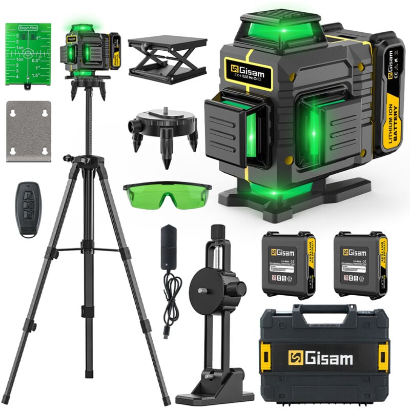 Niveau Laser à Réticule Avec Trépied,Laser 4D Multifonctionnel Avec 16 lignes, 2 4800 Batterie Li-ion Avec Port de Charge Type c, peut être utilisé