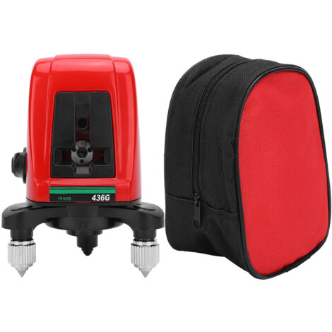 Niveau Laser AK436G avec Rayon Vert, 2 Lignes et 1 Point, Autonivelant pour Mesures Précises