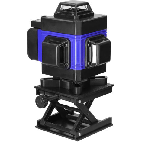 Niveau laser complet 4D LCD 16 lignes, kit de niveau multifonctionnel, compatible avec une application, 2 piles, bleu.