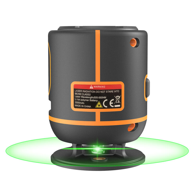 Image of Livella laser a linee incrociate, con supporto, autolivellante 30 m / 98 piedi 360 gradi orizzontale 10 mm vicino al suolo Raggio verde regolabile