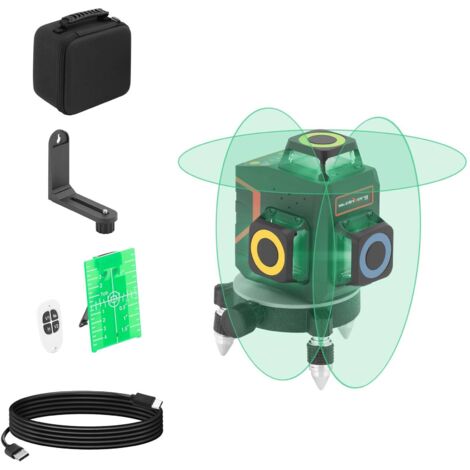 Niveau laser Laser niveau Niveau laser professionnel Trépied 15 - 30 m 360° - Noir, Gris foncé, Vert, Rouge, Taupe, Bleu