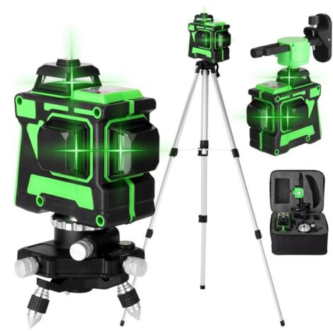 Niveau laser multifonctionnel 3D 12 lignes, vertical et horizontal, avec fonction de nivellement automatique