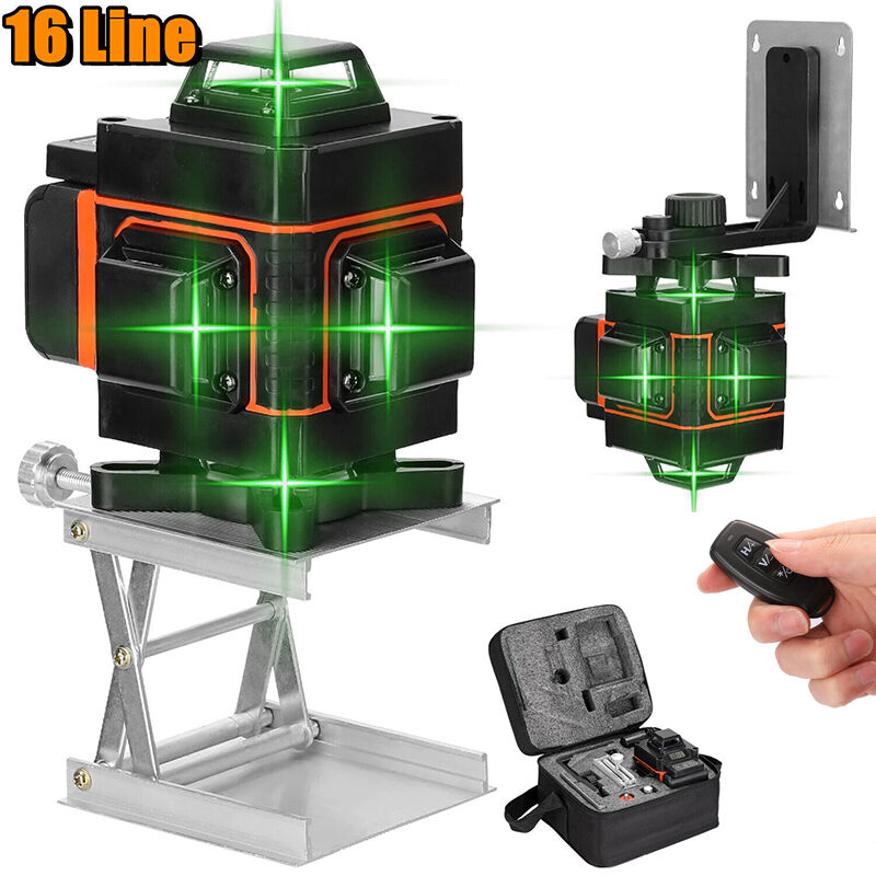 Niveau laser noir pour une mesure précise, avec support réglable en hauteur pour une portabilité facile, marquage de ligne verte