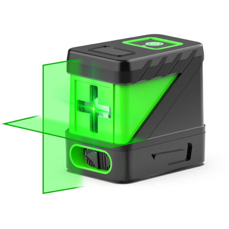 Niveau laser portable miniature à 2 lignes vertes, mini niveau laser à ligne fine haute intensité, noir + vert.