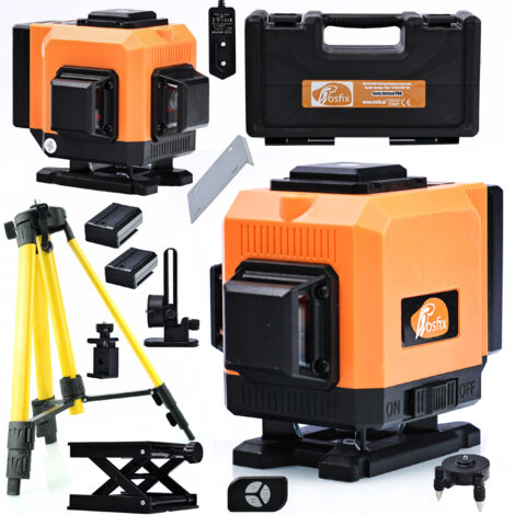 Niveau laser Rosfix Orange Tiger 12 lignes ROT12L dans un étui avec ensemble + Trépied 43-120cm pour niveau laser Rosfix avec étui