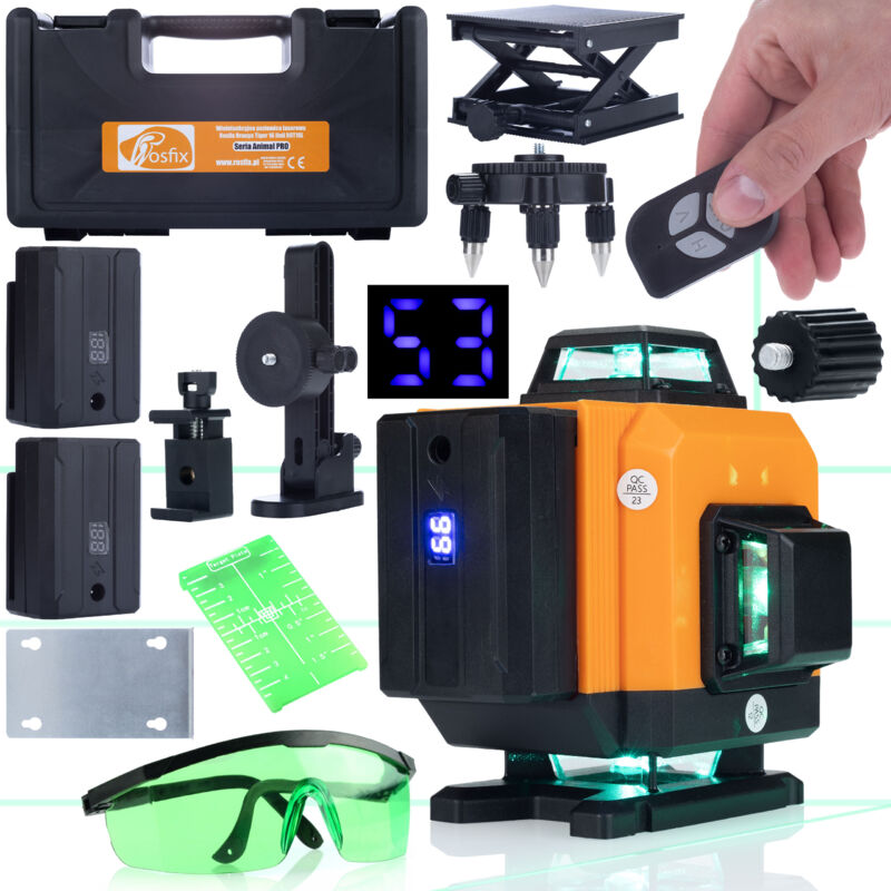 Rosfix Livella laser Rosfix Orange Tiger 16 linee ROT16L + Quadrante Rosfix Green per la lettura della misurazione del livello laser + Occhiali di