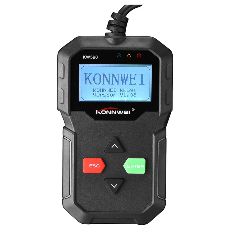 Lifcausal Lecteur de Codes Auto KW590 Scanner OBD2 Professionnel avec Outil de Diagnostic can, Fonctions Complètes EOBD/OBD2 et Détection Universelle