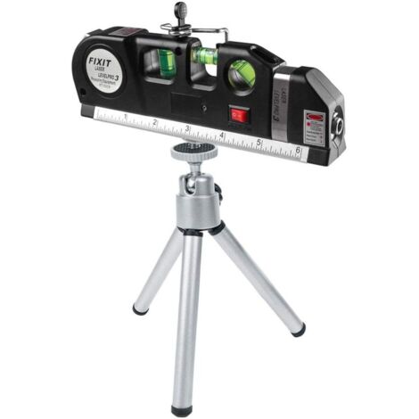 Niveau Laser Ruban À Mesurer Multifonctionnel 2.5m - Règle De Bande Standard Et Métrique Avec Trépied En Métal Rétractable