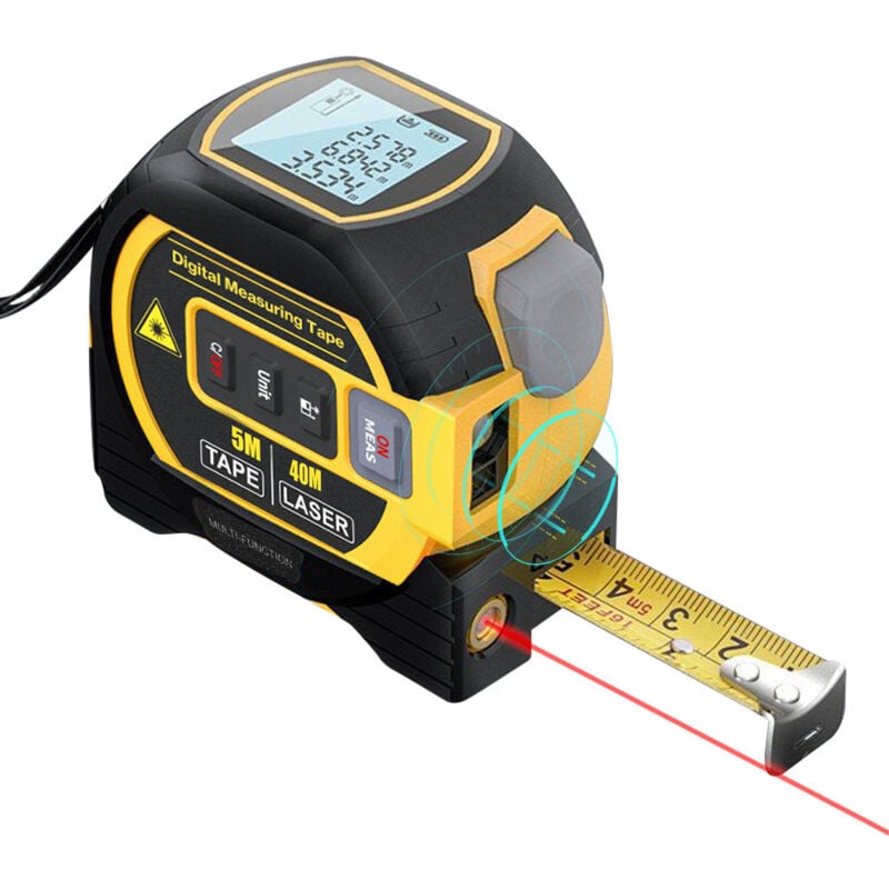 Sjlerst - Niveau laser télémètre 3-en-1 40m mètre ruban 5m sans batterie