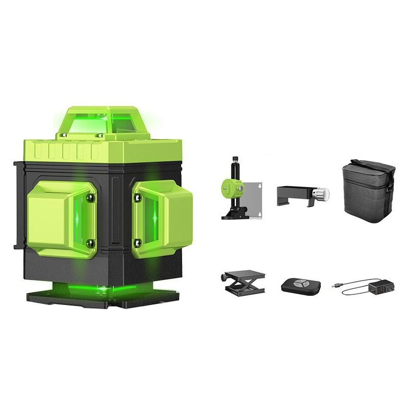 Niveau Laser vert 16 lignes, niveau Laser à lignes croisées 360 ° pour la pose de carrelage, l'installation de cloisons