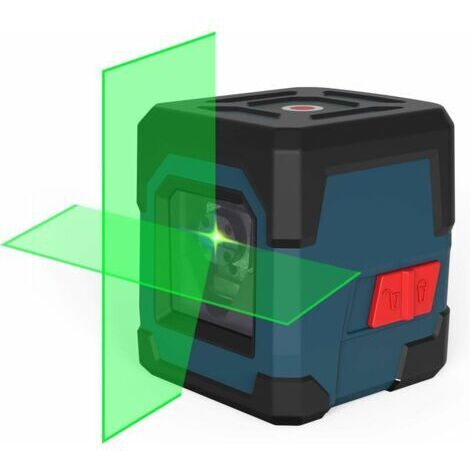 Niveau Laser Vert, Ligne Laser Autonivelant 15M ± 0,2 mm/m, Laser Croix Vert Horizontal et Verticale 1m Antichoc, IP54 Étanche À L'eau et Poussière avec Sac de Protection et 2AA Piles