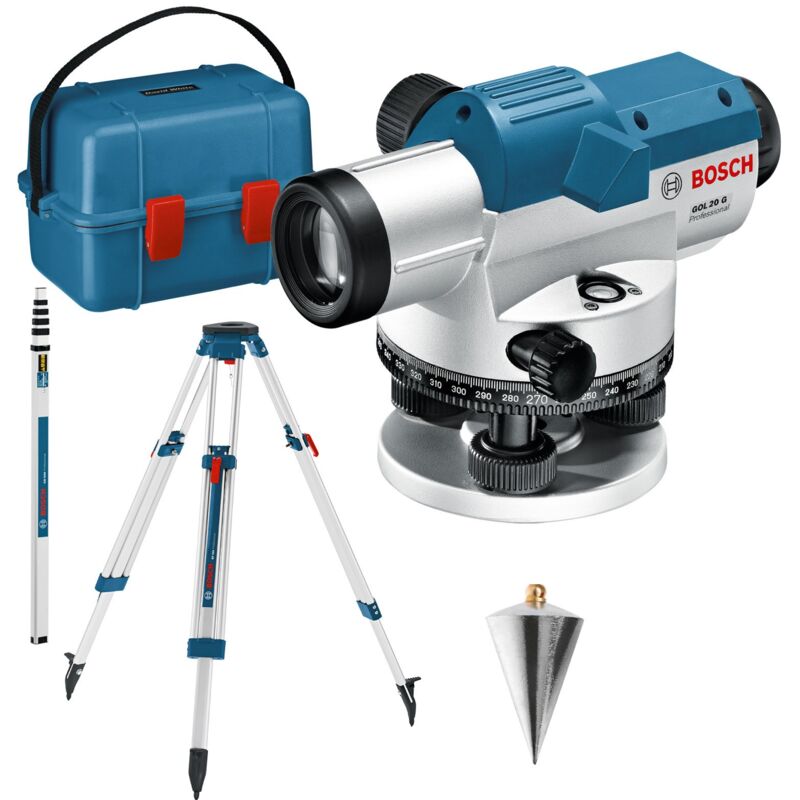 Niveau optique gol 20 g Bosch avec pied de chantier bt 160 + règle graduée gr 500 dans un coffret de transport - 061599404P