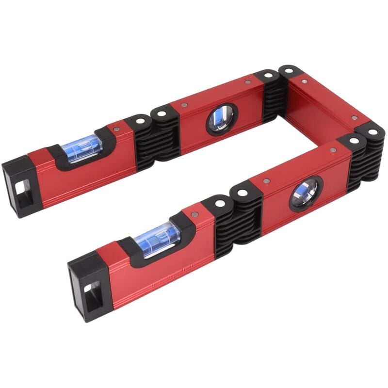Ersandy - Niveau pliable, outil de niveau magnétique multi-angle à 5 sections avec 4 bulles de nivellement 45° 90° 180° outil de mesure multifonction