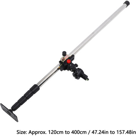 Niveau télescopique de 4 m, tige de support de levage en acier inoxydable, support universel pour niveau laser