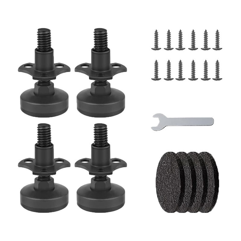 Niveauurs de meubles lourds, pack de 4 pieds de nivellement filetés 3/8-16, pieds de meuble réglables, pieds de table réglables pour