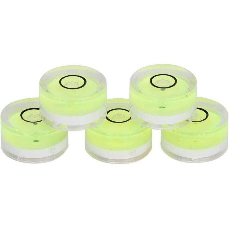 Niveaux à Bulle Ronds 5PCS, Mini inclinomètres de Niveau à Bulle Circulaire, Niveau à Bulle Circulaire pour trépied, phonographe, Plateau tournant,