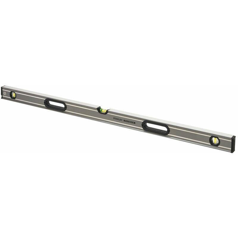 Stanley - Niveau tubulaire magnétique 120cm fatmax 0-43-649 - 3 Fioles Réversibles, Semelle Usinées, Revêtement Anti-Abrasion