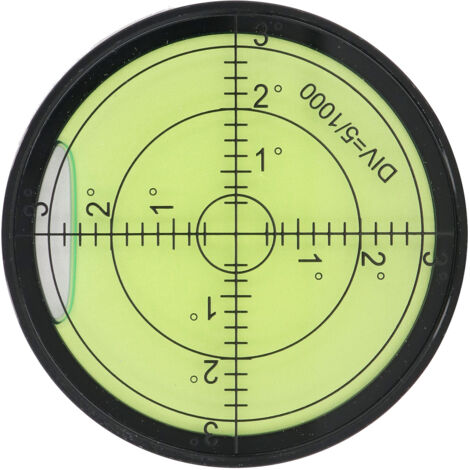 Nivel de burbuja circular de aluminio iluminado de alta precisión de 60 mm x 12 mm para autocaravanas y trípodes de cámara.