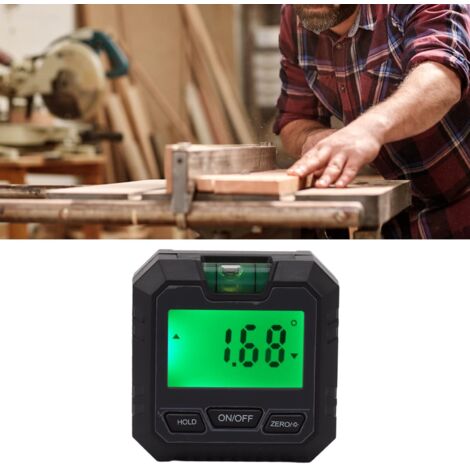 Nivel de burbuja digital compacto con base magnética – ABS – mini caja de nivel de burbuja – transportador con almacenamiento de datos para trabajos de carpintería y albañilería.