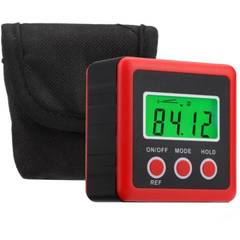 Nivel de burbuja digital, LCD, base magnética, IP54, rojo