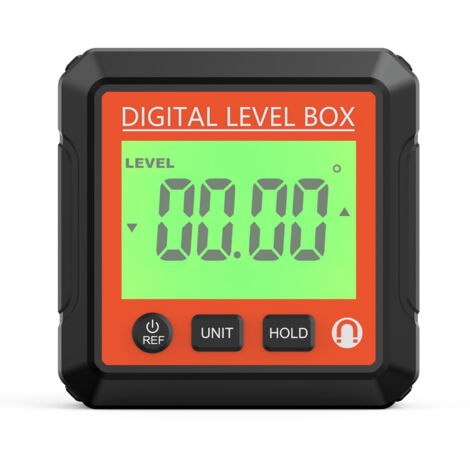 Nivel de burbuja digital, transportador de ángulos electrónico con base magnética y pantalla LCD, inclinómetro de precisión.
