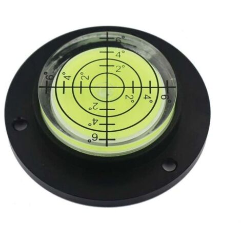 Nivel de burbuja redondo con forma de diana y orificio de posicionamiento, herramienta de medición de 50 x 13 mm (negro/verde).