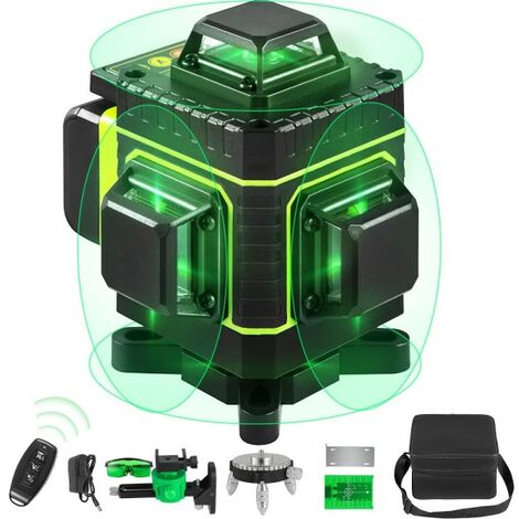 Nivel de láser verde 16 líneas autoevaluantes 4x360Hoes con base de trípode