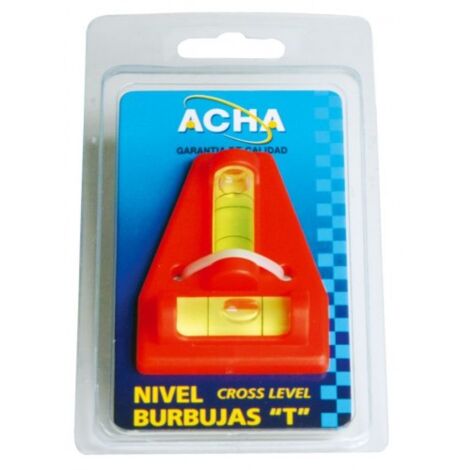 NIVEL DE PLASTICO. MODELO "DOS BURBUJAS EN T" 60X45X14MM -  ACHA