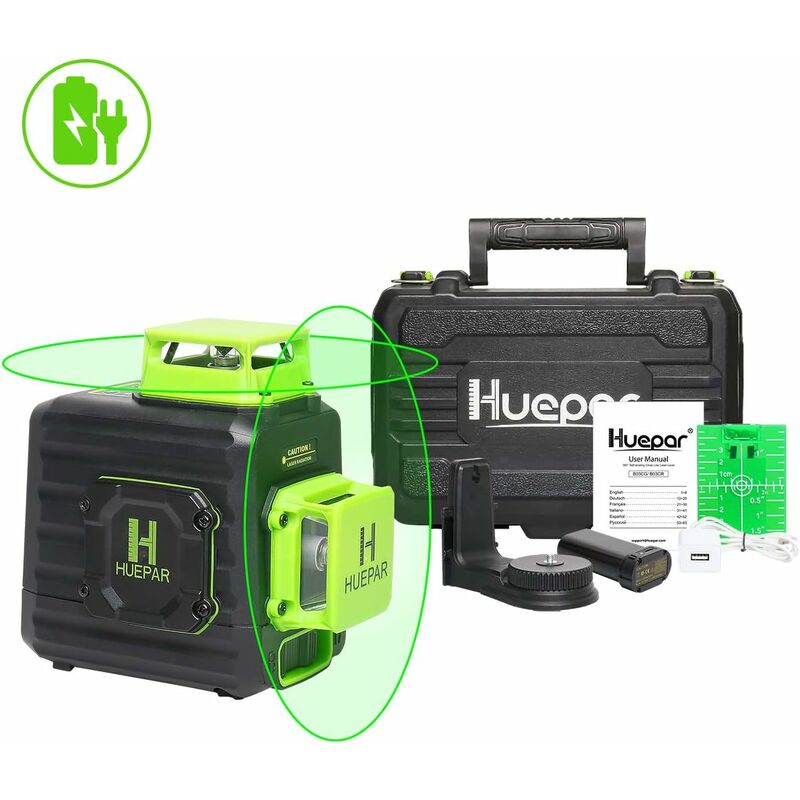 

Huepar - Nivel Láser 360 Verde 8 Líneas, MODO DE PULSO B02CG