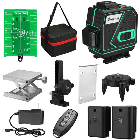 Nivel Láser 3D 360° 12 Líneas Automático FASGet Green Light 2 Baterías