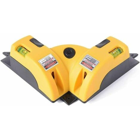 Nivel láser cuadrado de ángulo recto de 90 grados Proyección de línea láser horizontal y vertical Nivel láser cuadrado con dos ventosas Herramientas de medición ABS