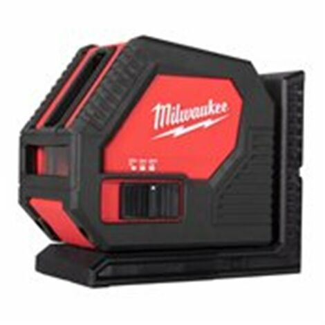 Nivel láser de 2 líneas a pilas alcalinas, verde, ajuste fino, protección IP54. Incluye pinza para techos. Se suministra con 4 p