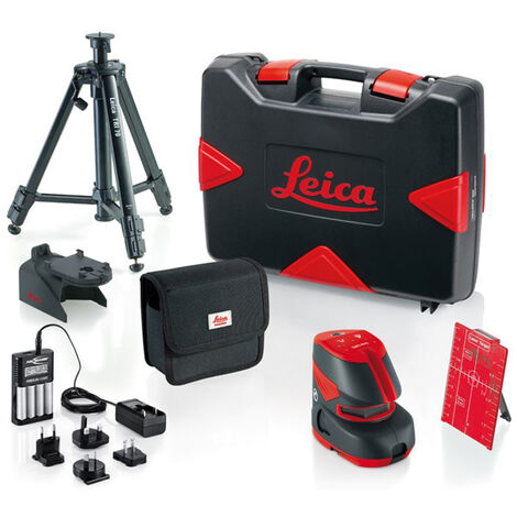 Nivel láser LEICA L2P5 con alcance de 60 m y precisión de ± 1,5 mm.