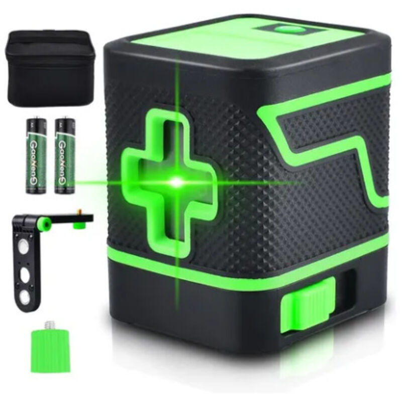 Nivel láser, luz fuerte, línea delgada, dibujo de línea automático, mini pequeño portátil, 2 líneas, medidor de nivel de luz verde, instrumento de