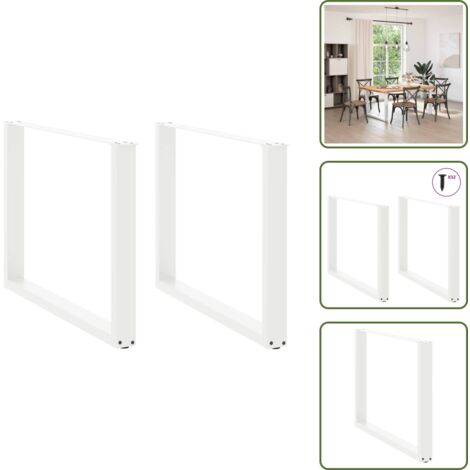 Niveladores ajustables - vidaXL Patas para mesa de comedor en forma de U (2 unidades), color blanco, 100 x (72-73) cm, acero - Soporte para escritorio