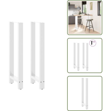 Niveladores para mesa - vidaXL Patas para mesa de bar blancas (2 unidades, 40 x 110-111 cm, acero) - Patas de acero