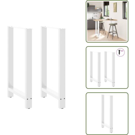 Niveladores para mesa - vidaXL Patas para mesa de bar blancas (2 unidades, 60 x 100-101 cm, acero) - Patas de acero