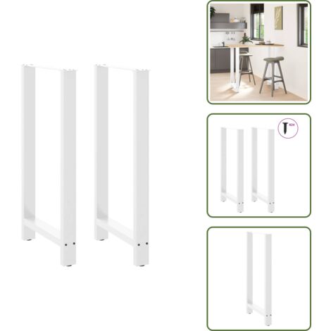 Niveladores para mesa - vidaXL Patas para mesa de bar blancas (2 unidades, 60 x 110-111 cm, acero) - Soporte de acero