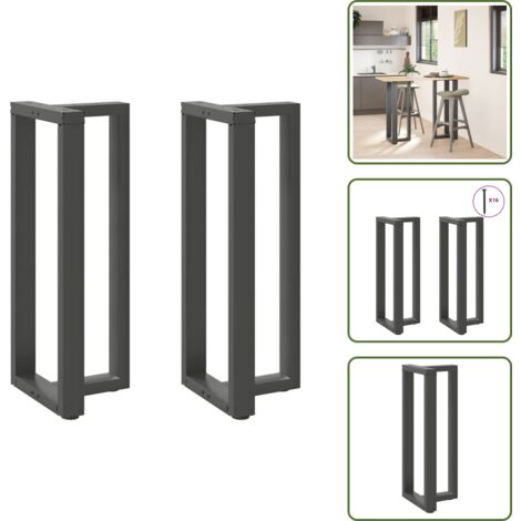 Niveladores para mesa - vidaXL Patas para mesa de bar en forma de T (2 unidades), antracita, 50 x 35 x (100-101) cm, acero - Montaje de mesa